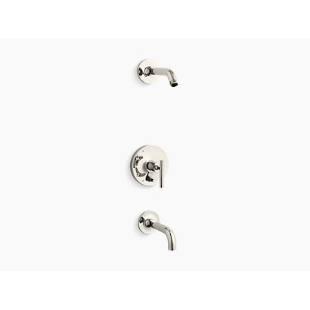 Kohler Purist B/S Trm W/Div, 90 Spt, Ls Hd-Lvr T14421-4L-SN